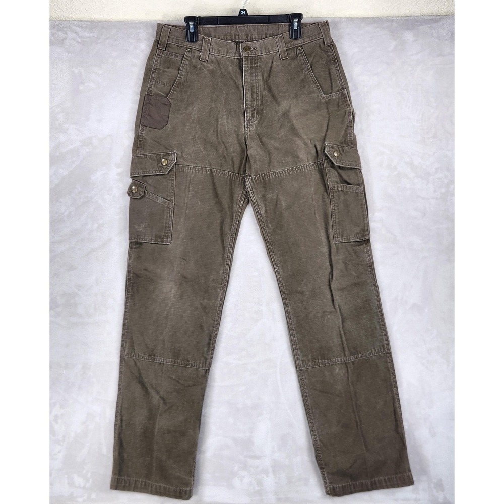 Carhartt Pants Mens 36x36 Brown B342 Ripstop Cargo Canvas Relaxed Fit Workwear
